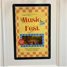 Fodeez Frames - 5 Pack, Reusable Document Holders for Smooth Surfaces - Stick, Display, and Dry Erase - 11x17, Black