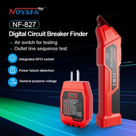 Irfora Circuit Breaker Finder，AC Circuit Breaker Finder with Integrated GFCI Outlet Tester AC 90-120V USA Plug Socket Line Sequence Detection and Digital Circuit Breaker Finder for Home Factory