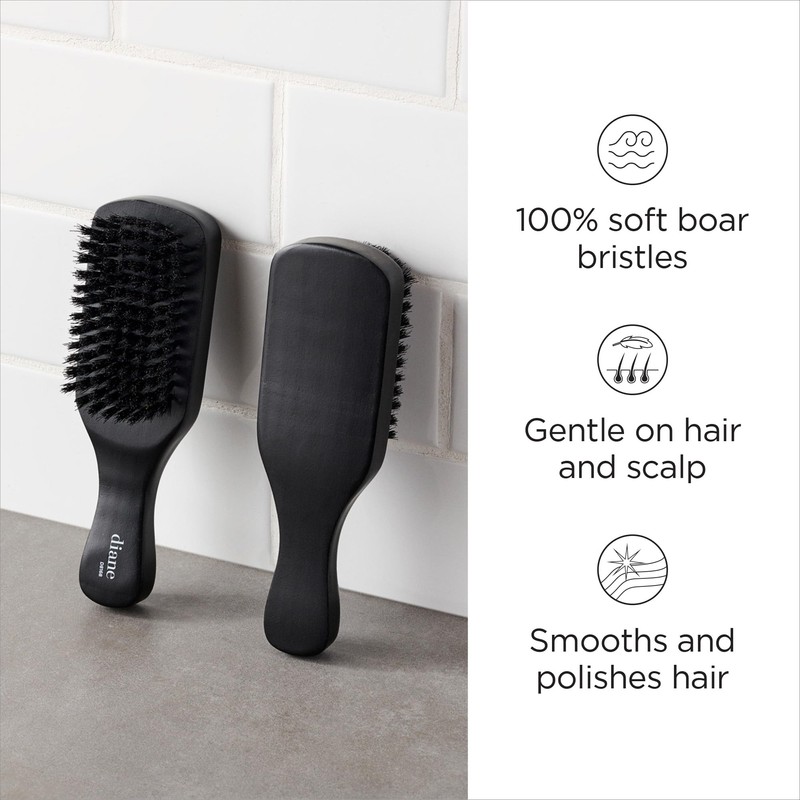 Diane 100% Boar Bristle Club Brush for Waves and Smoothing