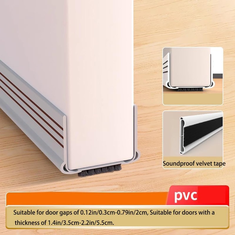 Vilemoon 2Pack Door Draft Stopper with Felt Cloth Reduce Noise,