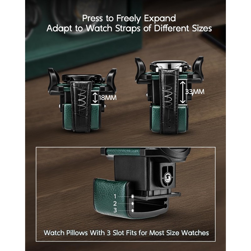 Vlando Automatic Double Watch Winder - Watch Winder Box with