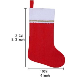 Thsinde Red Felt Christmas Stockings, 6 Pcs 8.3" Party Favors Stockings for Xmas Decoration, Fireplace Hanging Christmas Decorations
