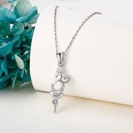JERWLI Om Symbol Necklace 925 Sterling Silver Breathe Symbol Necklace Om Breath Pendant Breathing Necklace Breathlace Jewelry For Wome Female