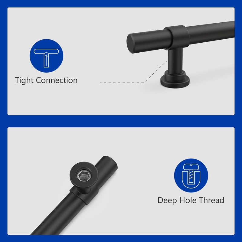 LONTON Pack of 10 Furniture Knobs, Black Cabinet Knobs, Vintage