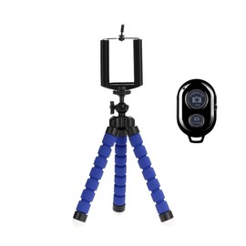 Adjustable Mini Smartphone Tripod Stand with Wireless Remote and Clip for Video Recording, Vlogging, and Selfies - Color: Remote Redt