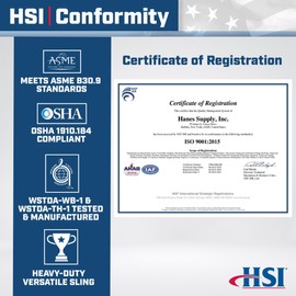 White Eye and Eye 8 Foot Polyester Round Sling | 16,800 lb. Vertical Capacity | 13,400 lb. Choker | 33,600 lb. Basket | 2-11/16" Relaxed Width | Hanes Supply (HSI) Heavy Duty Sling