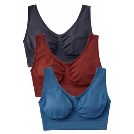 Hiking Gril Women's Comfort Wirefree Bralette Unpadded Sleep Yoga Bra 3pk XL