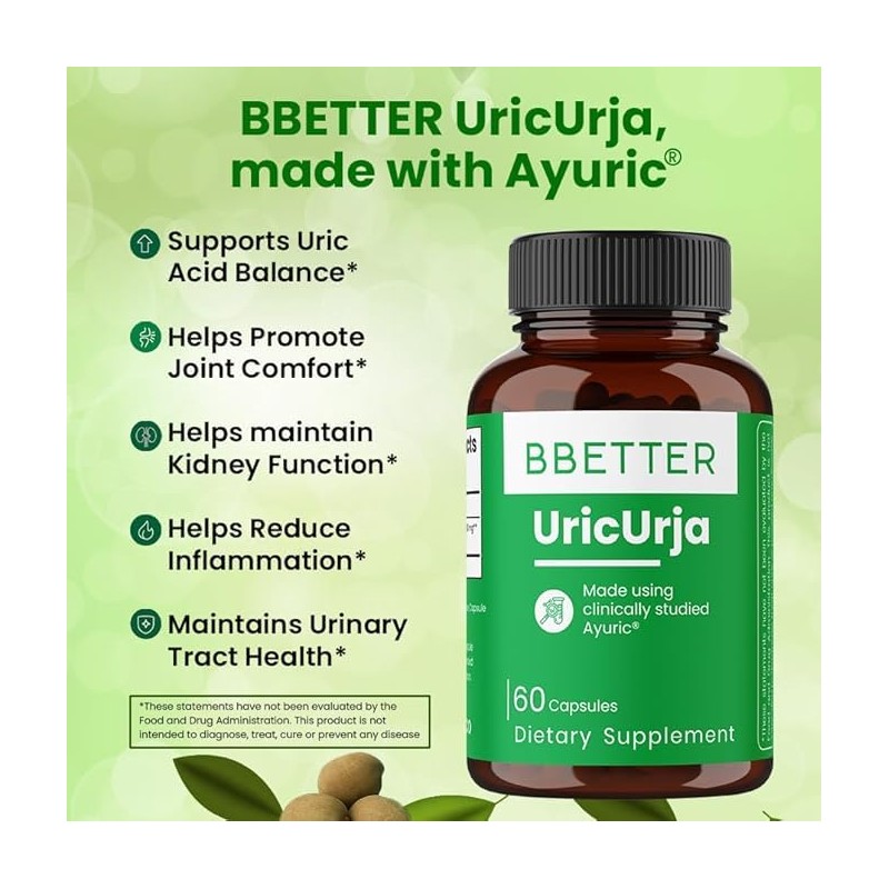 BBETTER UricUrja – Uric Acid & Gout Support Supplement –