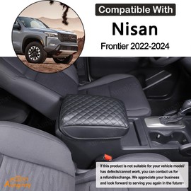 Aunginsy Leather Center Console Protector Cover Compatible with Nisan Frontier 2022-2024 Center Console Armrest Seat Box Cover Cushion Lid Protector Pad Waterproof Anti-Scratch Interior Accessories