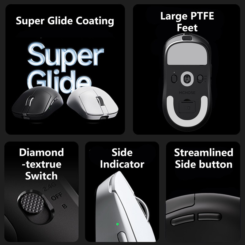 MCHOSE A7 V2 Ultra Wireless Gaming Mouse, 59g Ultra-Lightweight with