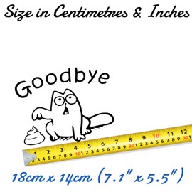 Cat Waving Bye Fun Bathroom Décor, Funny Toilet Sticker, Car Bumper Sticker, Toilet Lid Decal, Home Wall Art