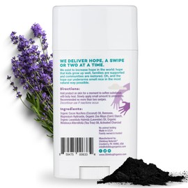 Stinkbug Naturals Organic Aluminum Free Deodorant Stick with Lavender, Coconut Oil and Activated Charcoal, Paraben Free, Sensitive Skin Deodorant, 2.1 Ounces Pack of 2