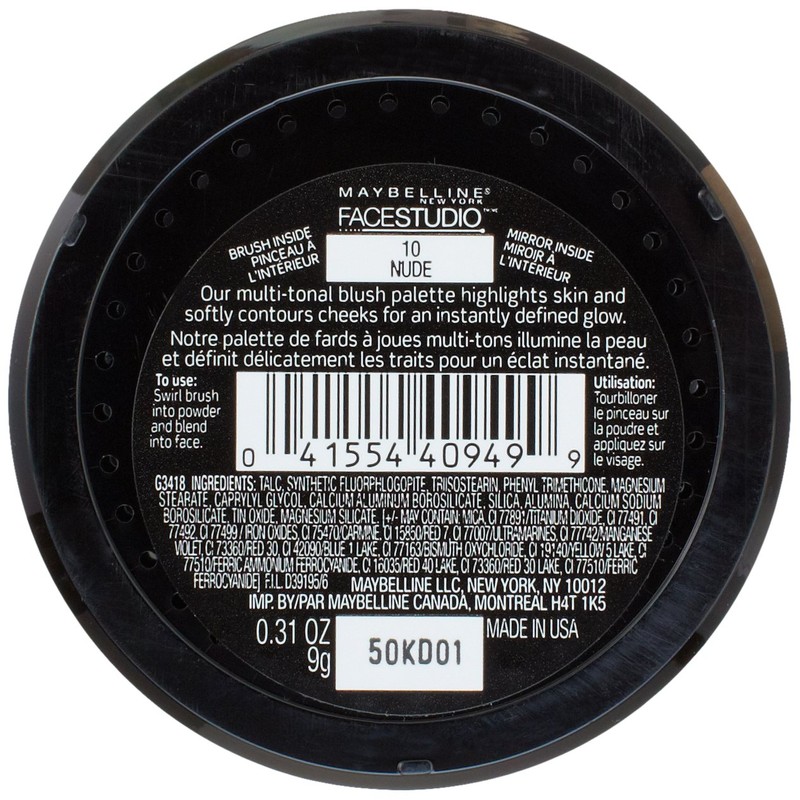 Maybelline New York Face Studio Master Hi-Light Blush, Nude, 0.31