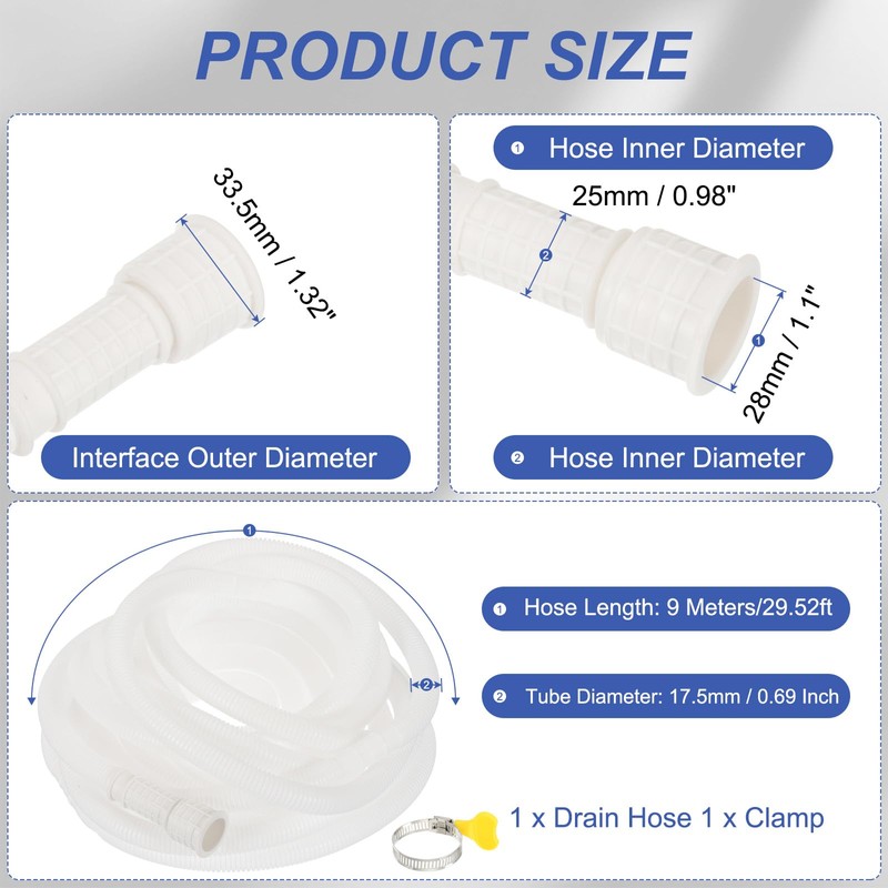 PATIKIL 29.52ft Air Conditioner Drain Kit, Universal AC Drain Hose
