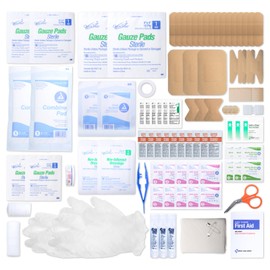 MFASCO First Aid Kit Refill - Basic Supplies for Fanny Packs - 100 Quality Pieces - Fill Small Office or Desk Kits - Ideal for Backpacks - 100 Quality Pieces