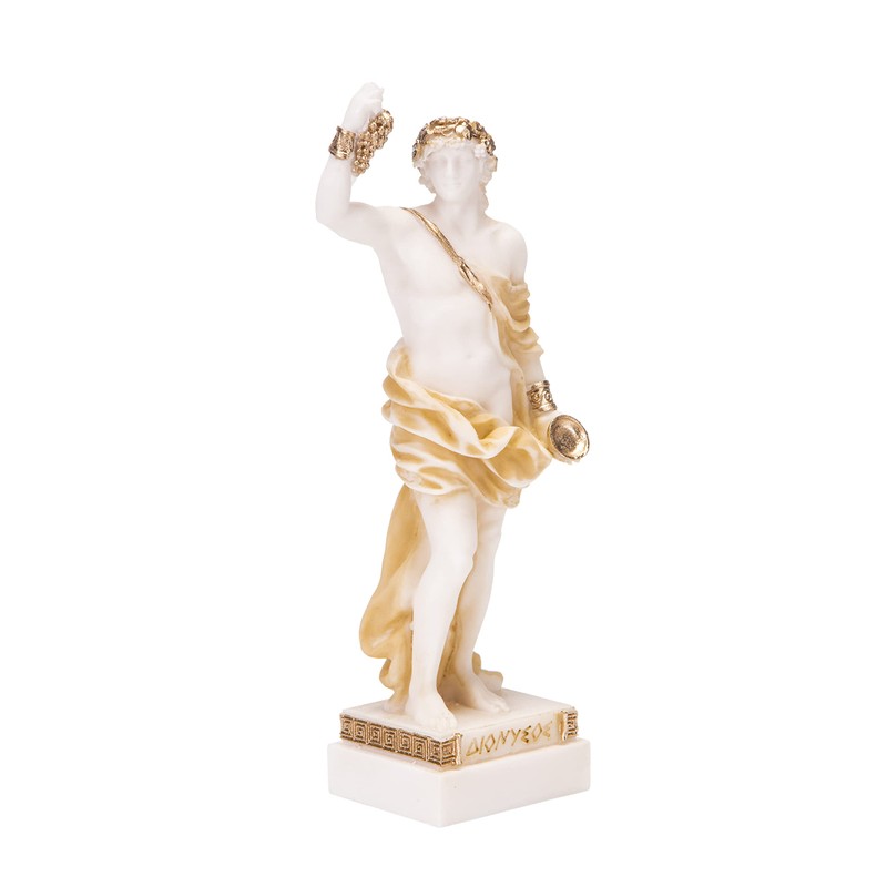 Dionysus Statue Bacchus Greek God of Wine Grape-Harvest Alabaster Sculpture