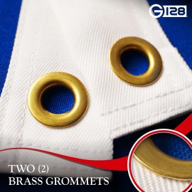 UD_G128 Combo Pack: American USA Flag 2x3 Ft & Christian Flag 2x3 Ft, Both Embroidered SPUN Polyester, Indoor/Outdoor, Brass Gro