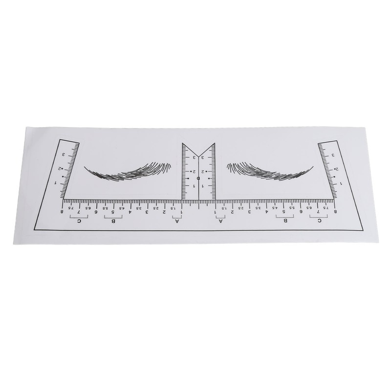 100PCS Eyebrow Ruler Stencils Clear Scale Transparent Adhesive Eyebrow Designer