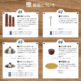 River Lite Ultra Parts Replacement Wood Handle for Large Frying Pan 9.4 inches (24 cm), 10.2 inches (26 cm), 11.0 inches (28 cm), Crepe Pan 10.2 inches (26 cm), Steak Pan K5006