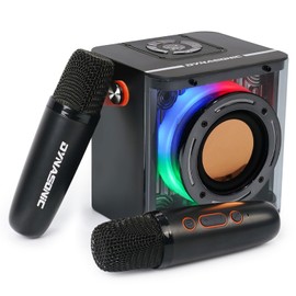 DYNASONIC B52 Karaoke mit Zwei Mikrofonen, Bluetooth-Karaoke-Lautsprecher für Kinder, elektronisches Spielzeug für Kinder (Schwarz)