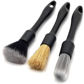 Car Wash Brush (Set of 3) (Unmarked Brush, Bristle Brush, Sharpening Brush) Car Cleaning, No Scratches, Gap Cleaning, Dirt Removal Bra, Professional Detailing, Motorcycle Supplies, Car Wash Set, Car