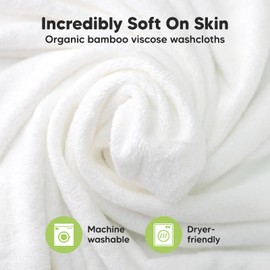 6-Pack Organic Baby Washcloths - Soft Viscose from Bamboo Washcloth, Baby Wash Cloths, Baby Wash Cloth for Newborn, Kids, Bath Baby Towels, Face Towel, Face Cloths for Washing Face (Heather)