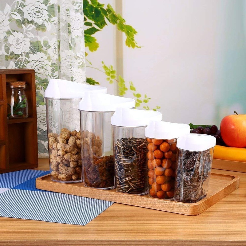 DMZK Pack of 5 Plastic Containers with Clear Food Blankets