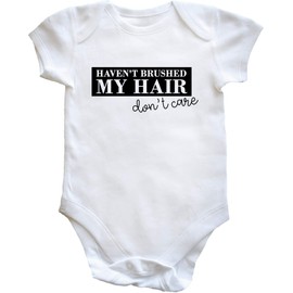 Hippowarehouse I haven't brushed my hair don't care baby vest bodysuit (short sleeve) boys girls