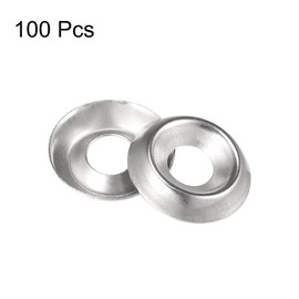 sourcing map #12 304 Stainless Steel Cup Washer Countersunk for Screw Bolt 100pcs