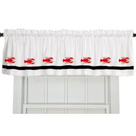 Lobster Window Valance Curtain - In Your Choice of Colors - Custom Made