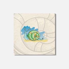 Unbranded Snail Animal 4'' X 4'' Square Wooden Coaster