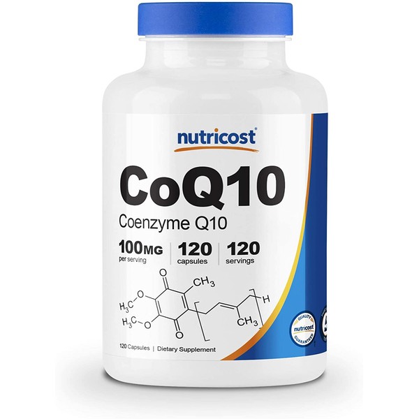 Nutricost CoQ10 100mg, 120 Veggie Capsules, 120 Servings - High Absorption, Vegan, Non-GMO, Coenzyme Q10