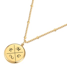 TMT Personalisierte Kette Damen mit Buchstaben Anhänger | Kette mit Gravur für Mama | Namenskette Gold Silber und Rosegold als Muttertagsgeschenk