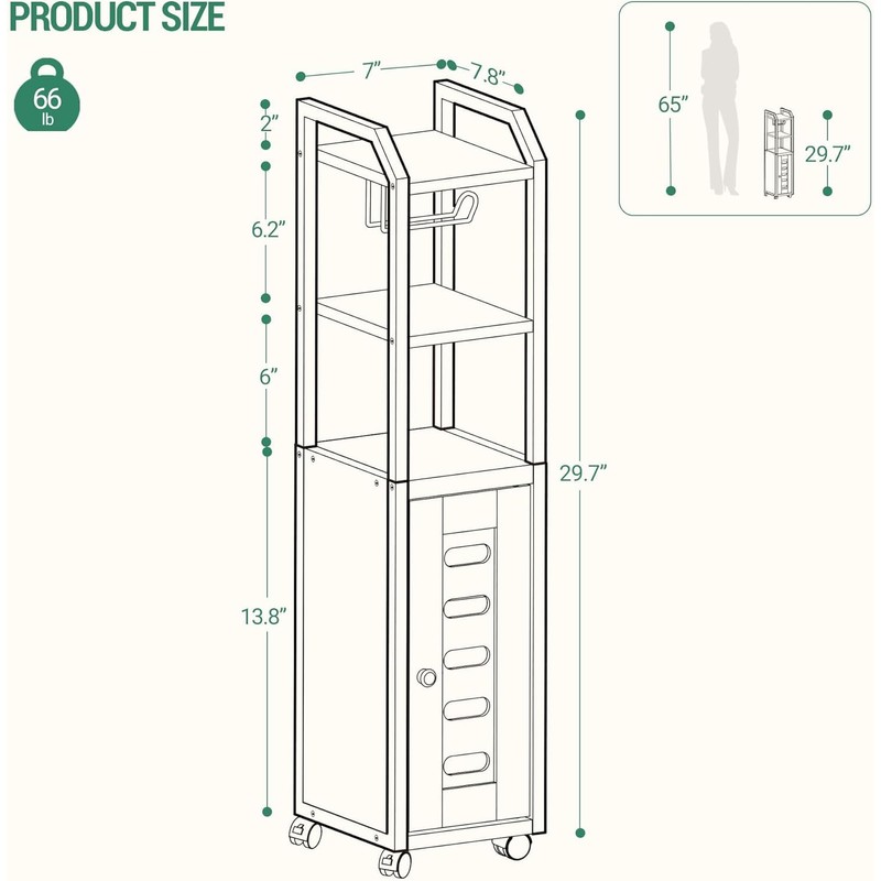 Hzuaneri Bathroom Storage Cabinet - Toilet Paper Storage Cabinet, Small