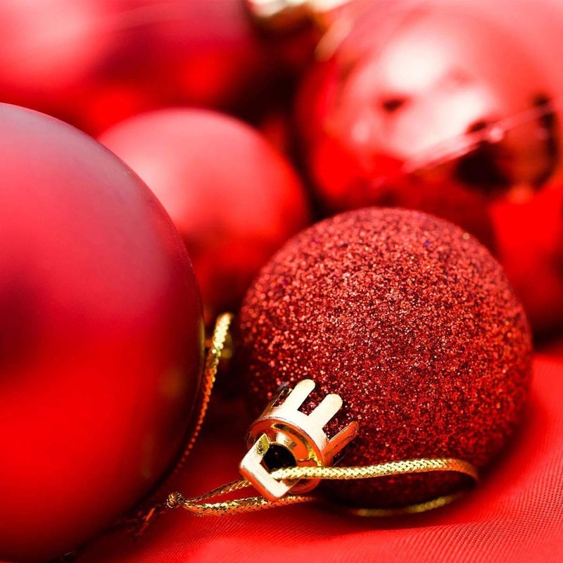 Christmas Ornament Ball Ornament, 40 mm, Red, 24 Pcs/Sphere Ball