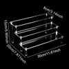 Right angle 3-layer Acrylic Risers, Clear Rectangular 8cm Wide Tiered
