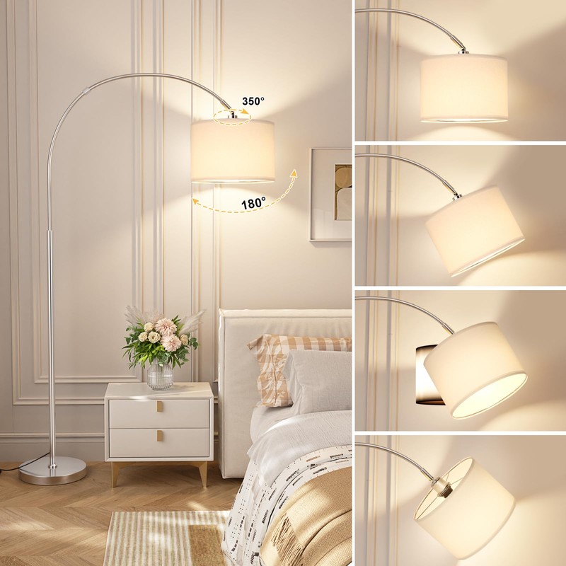 Ambimall 70" Dimmable Arc Floor Lamp with Remote, Color Temperatures