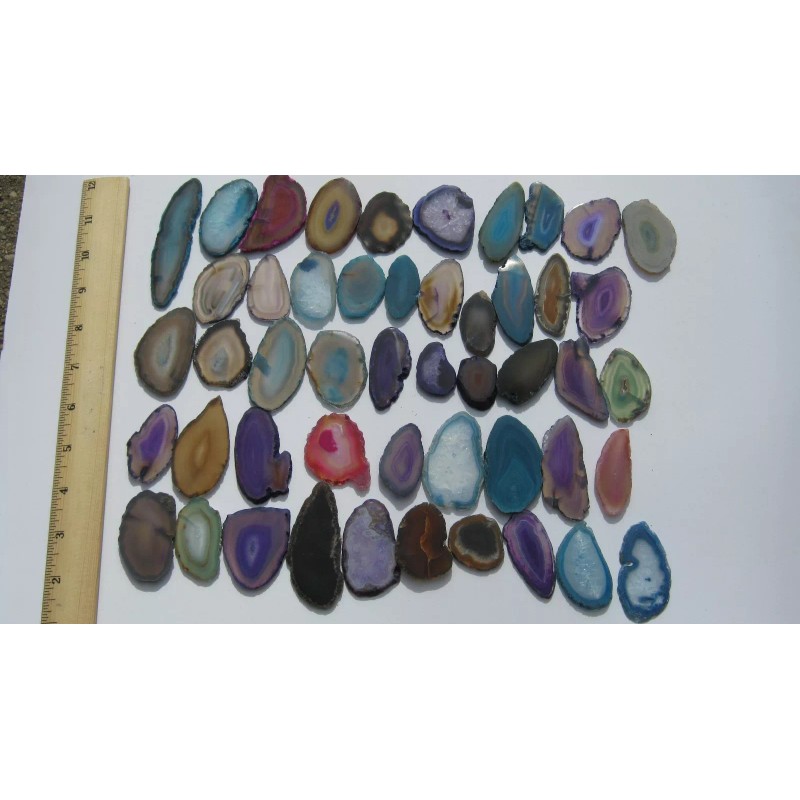 Agate Geode Slab Lot of 10 Quartz Polished Both Sides