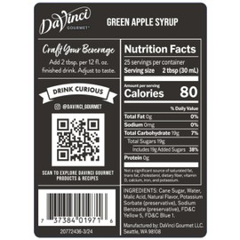DaVinci Gourmet Green Apple Syrup, 25.4 Fluid Ounces (Pack of 1)
