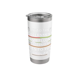 If you lie to the government funny political anti government Stainless Steel Insulated Tumbler