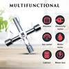 2 Pack 4-Way Multi-Functional Utilities Key, Universal Torque Wrench Cross