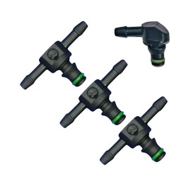 4 x Common Rail Diesel Injector Leak Off Pipe Return Connectors Bosch 110 | 3 T's & 1L Connector | Durable Fuel System Connections | Automotive Parts