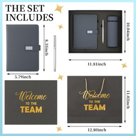Thenshop New Employee Welcome to the Team Gift Sets Notebook Pen and Tumbler Welcome to the Team Box Employee Appreciation Gift Sets for New Worker Office(Grey)