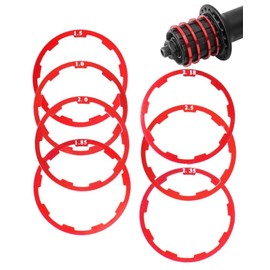 MOPZIJA 7pcs Spacer, Inner Bearing Spacer Bicycle Flywheel Washer Cassette Flywheel Hub Spacer Bicycle Bottom Bracket Axle Seal for MTB Road Bike Universal Bicycle Road Bike Spacer (1 mm - 2.5 mm)