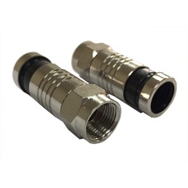 electrosmart Pack of 10 Black/Nickel Snap Seal Compression Type F Plug Connectors Suitable for RG6 WF100 Coax Cable