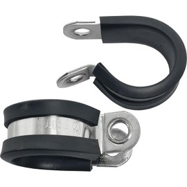 Lumonic 10 x 18 mm pipe clamps with rubber insert, stainless steel V2A, cable clamps for screwing, hose clamp 18 mm, pipe clamps, mounting clamp 1