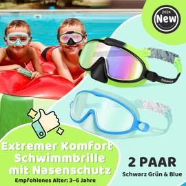 Vvinca Swimming Goggles Children Pack of 2 for Years 3-6 Boys Girls