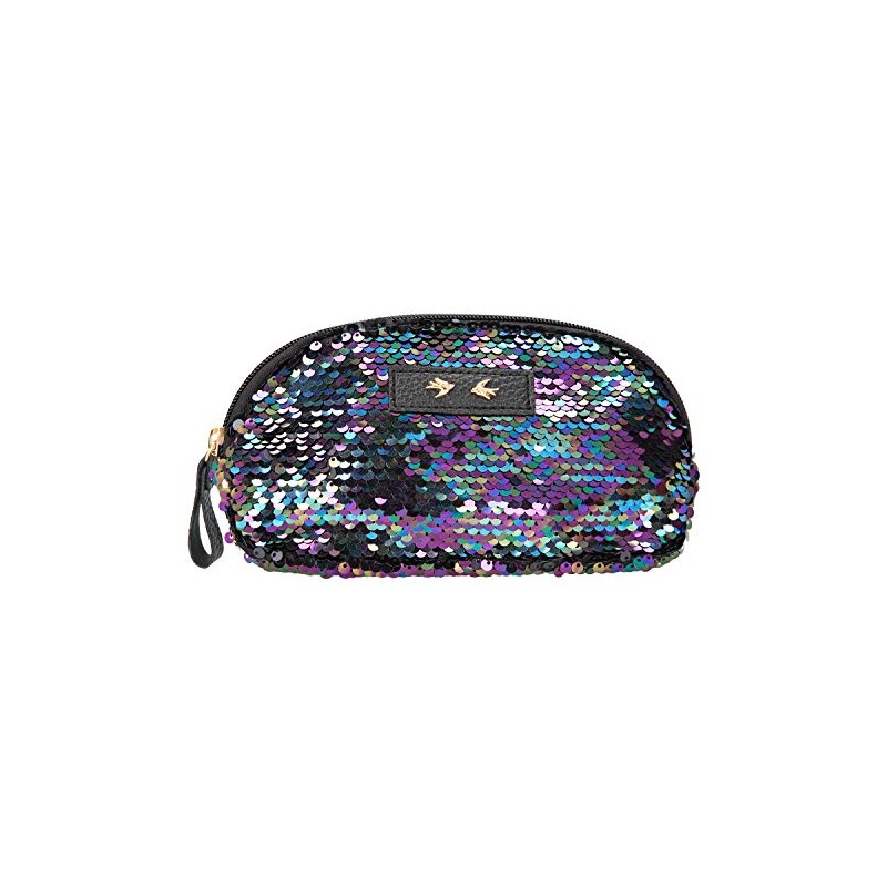 Depesche 10397 Cosmetic Bag with Sequins Trend Love Black