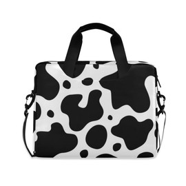 DerlonKaje Cow Print Laptop Case, 15.6 inch Laptop Bag, Waterproof Laptop Sleeve, Laptop Briefcase for Women & Men