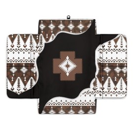 Wanyint Southwest Aztec Black Brown Car Center Console Cover Comfortable Armrest Storage Box Mat Anti-Scratch Middle Console Cover Protective Cover Universal Fit Most Vehicle, SUV, Truck